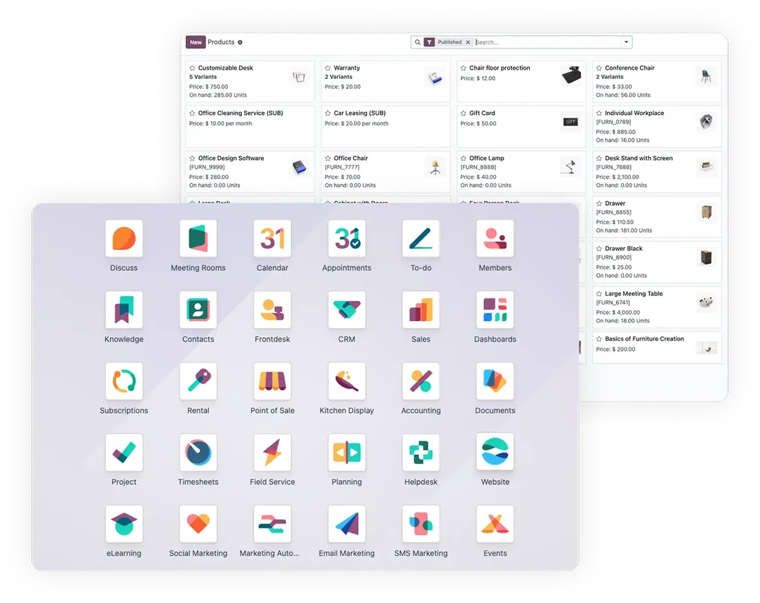 Aplicativos do Odoo
